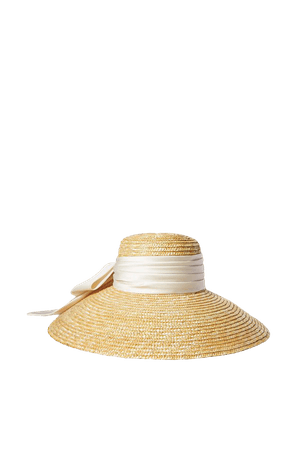 Neutral Mirabel satin-trimmed straw hat | Eugenia Kim | NET-A-PORTER