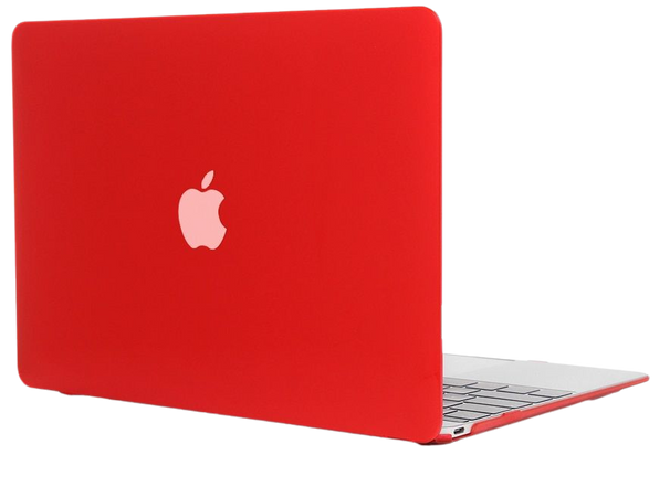 red MacBook Air laptop