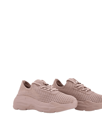 ASOS DESIGN Wide Fit Denmark chunky knit lace up sneakers in rose | ASOS