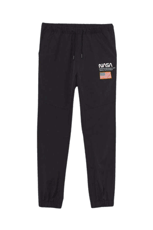 Joggers with Printed Design - Black