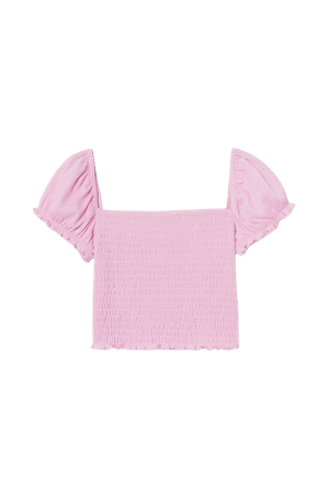 Smocked Cropped Top - light Pink - Ladies | H&M US