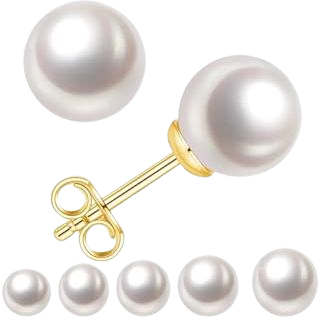 Amazon.com: 18k Gold Plated Sterling Silver Ball Stud Earrings 3mm-8mm, Hypoallergenic Women & Girls Studs Earring - By AceLay (4mm, Yellow Gold Pearl): Clothing, Shoes & Jewelry