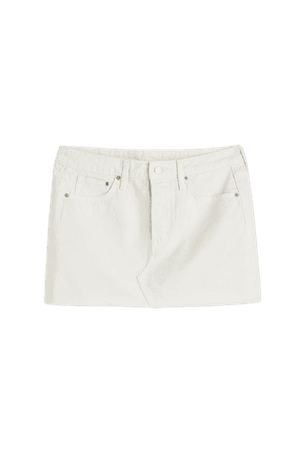 Low Waist Denim Skirt - White - Ladies | H&M US