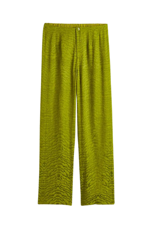 Patterned Viscose Pants - Olive green - Ladies | H&M US