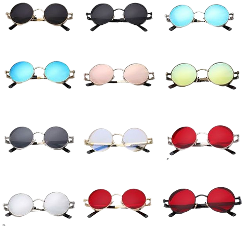 Steampunk Gothic Round Flash Lens Mirrored Sunglasses | RebelsMarket