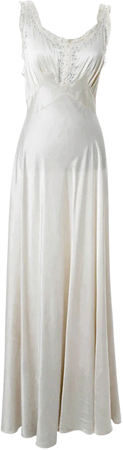 1940s slipper satin peignoir vintage nightgown robe – Modig