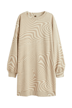 Sweatshirt Dress - Beige/patterned - Ladies | H&M US