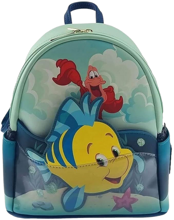 Amazon.com | Loungefly Disney Mini Backpack, The Little Mermaid Sidekicks, Flounder Sebastian | Casual Daypacks