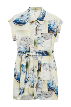 Mini denim shirt dress - Abstract pattern - Mini dresses - Monki WW