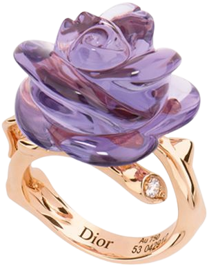 purple dior rose ring