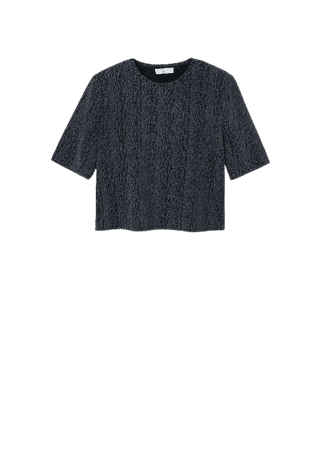 Print textured t-shirt - Women | Mango USA