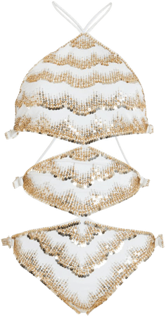 Scalloped Stripe One-Piece Swimsuit By Valentino | Moda Operandi