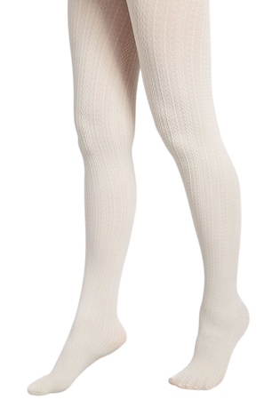 Cable for Discussion Tights in Ivory Cream | ModCloth