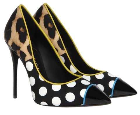 giuseppe zanotti design heels half polka dot and leopard