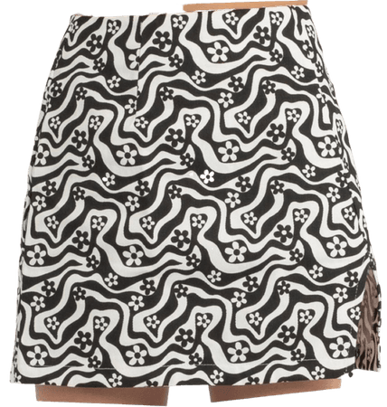 black and white groovy skirt