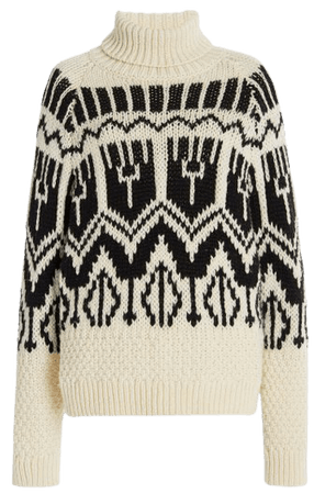 Jacquard-Knit Wool-Blend Turtleneck Sweater By Moncler | Moda Operandi