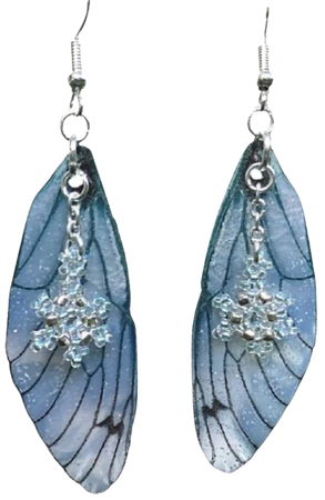 blue wing earrings