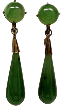 green vintage earrings