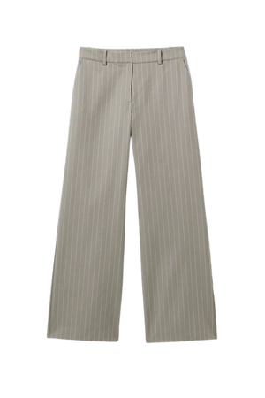 Emily Low Waist Suiting Trousers - Dusty Grey Stripe - Weekday WW
