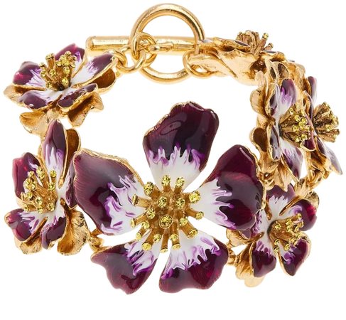 Oscar De La Renta hand-painted Flower Bracelet - Farfetch