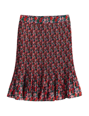 Knee Length Plisse Skirt - Multi, Abstract Poppy Small | Boden US