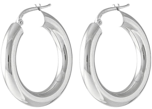 silver thick hoop earrings - Google Shopping