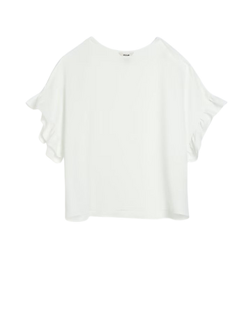 White frill sleeve t-shirt | River Island