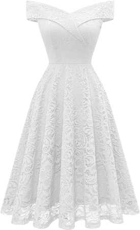 Amazon.com: HomRain Short White Wedding Dress Wedding Reception Dresses for Bride White Lace Dress for Women Formal Dresses for Wedding Guest White-1 L : Clothing, Shoes & Jewelry