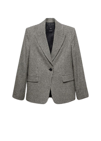 Lapels houndstooth suit blazer - Women | Mango USA
