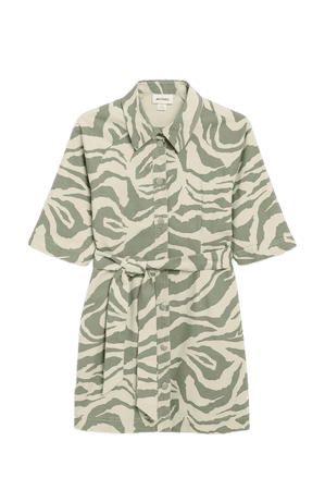 Mini denim shirt dress - Zebra print - Mini dresses - Monki WW