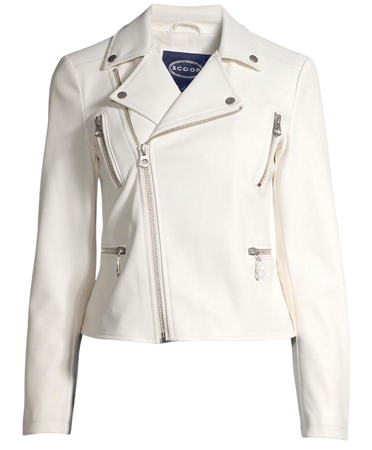 white leather jacket
