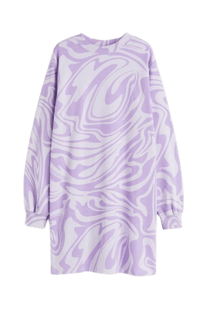 Patterned Sweatshirt Dress - Light purple/patterned - Ladies | H&M US