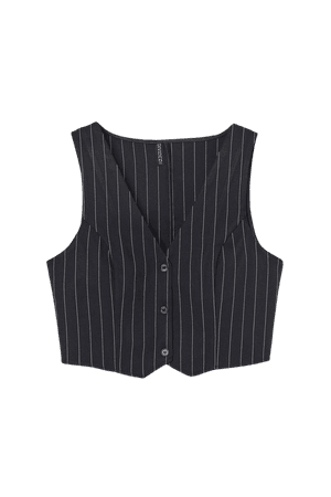 Suit Vest - Black/pinstriped - Ladies | H&M US