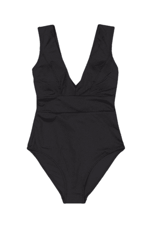 Padded-cup Swimsuit - Black