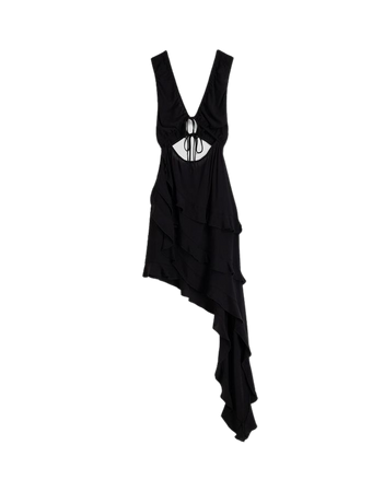 Sleeveless mini dress with gathered ruffles - Dresses - Women | Bershka
