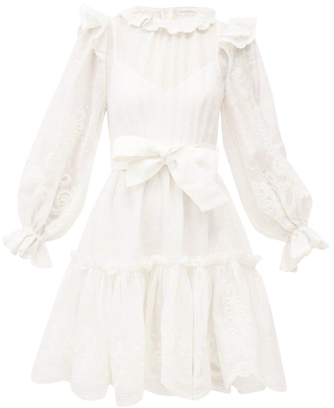 white cottagecore dress