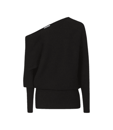 Lorna Black Asymmetric Knitted Top – REISS