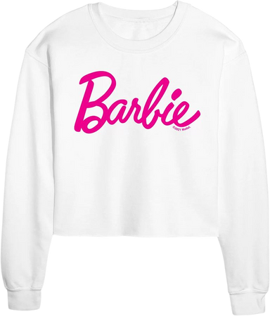 Juniors' Barbie® Classic Logo Crop Sweatshirt