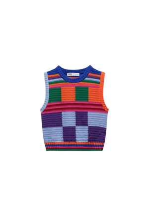 Zara crochet knit vest