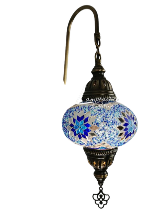 Lamptastico Stunning Blue Mosaic Glass Wall Sconce Lamp | Etsy