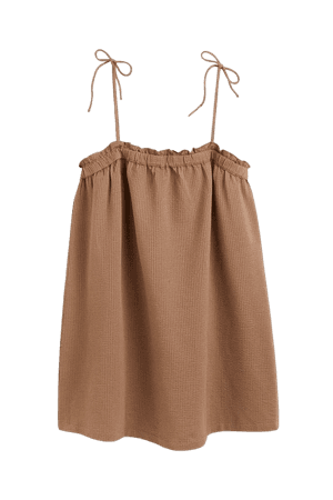 H&M+ Waffled Jersey Dress - Dark beige - Ladies | H&M US