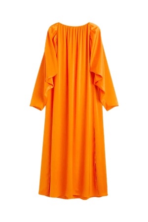 Voluminous Satin Dress - Orange - Ladies | H&M US