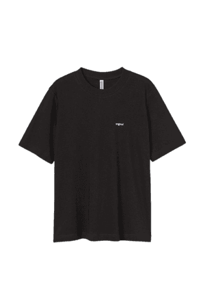 Трикотажная футболка из хлопка - Черный/Original - Женщины | H&M RU