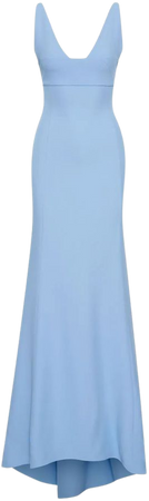 Oscar De La Renta V-neck Sleeveless Gown