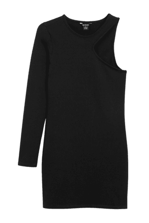 Black one-sleeve bodycon dress - Black - Monki WW
