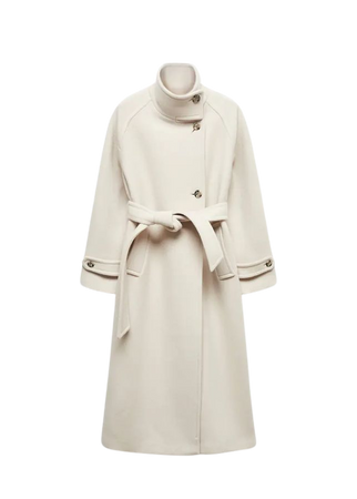 Turtleneck virgin wool coat - Women | Mango USA