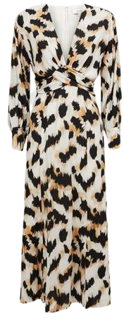 Reiss Marie Animal Print Midi Dress | REISS USA