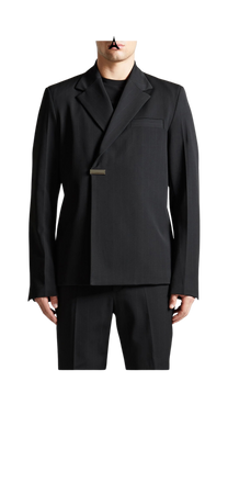 DOUBLE BREASTED PINSTRIPE SUIT JACKET