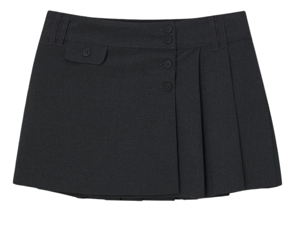 Box pleat mini skirt with front buttons - pull&bear
