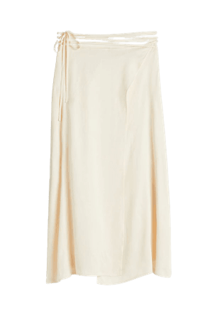 Calf-length Wrapover Skirt - Cream - Ladies | H&M US